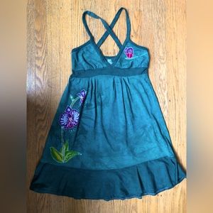 Women’s Hand Dyed Green Mini Dress (S)